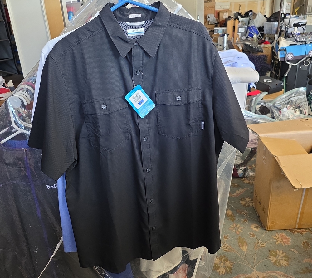 Columbia Men's Short Sleeve Button-Down Shirt - Black